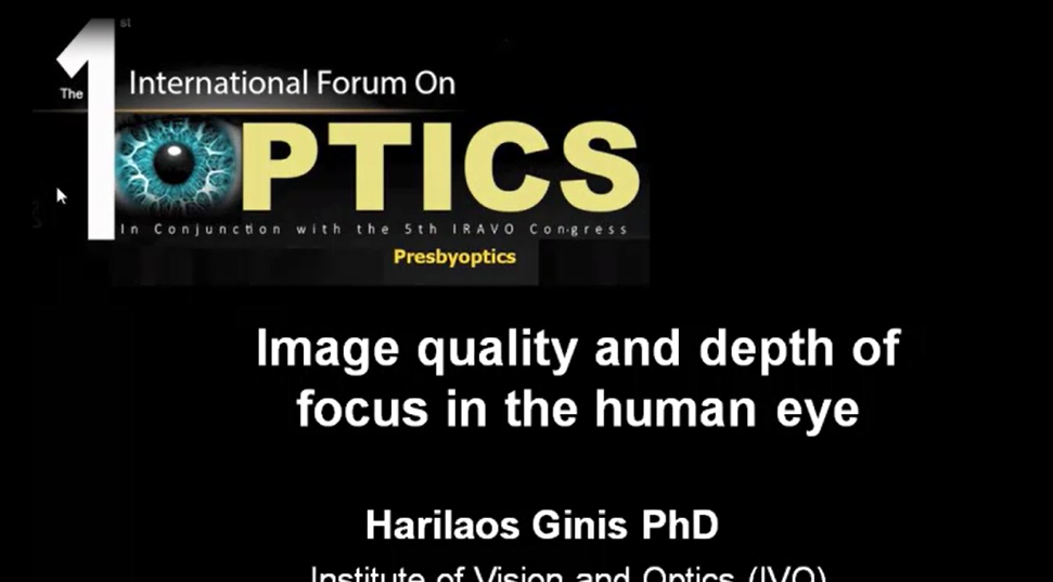 Image quality and depth of focus in the human Eye 